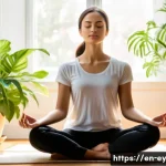 Home 21 용서 심리학 갈등 해결을 위한 기술 - A serene scene of a person sitting cross-legged in a sunlit room, practicing mindfulness meditation ...