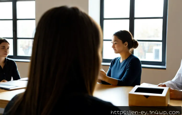 용서 심리학에서의 연구와 결과 - Photorealistic psychology research scene, diverse adult participants in a calm university behavioral...